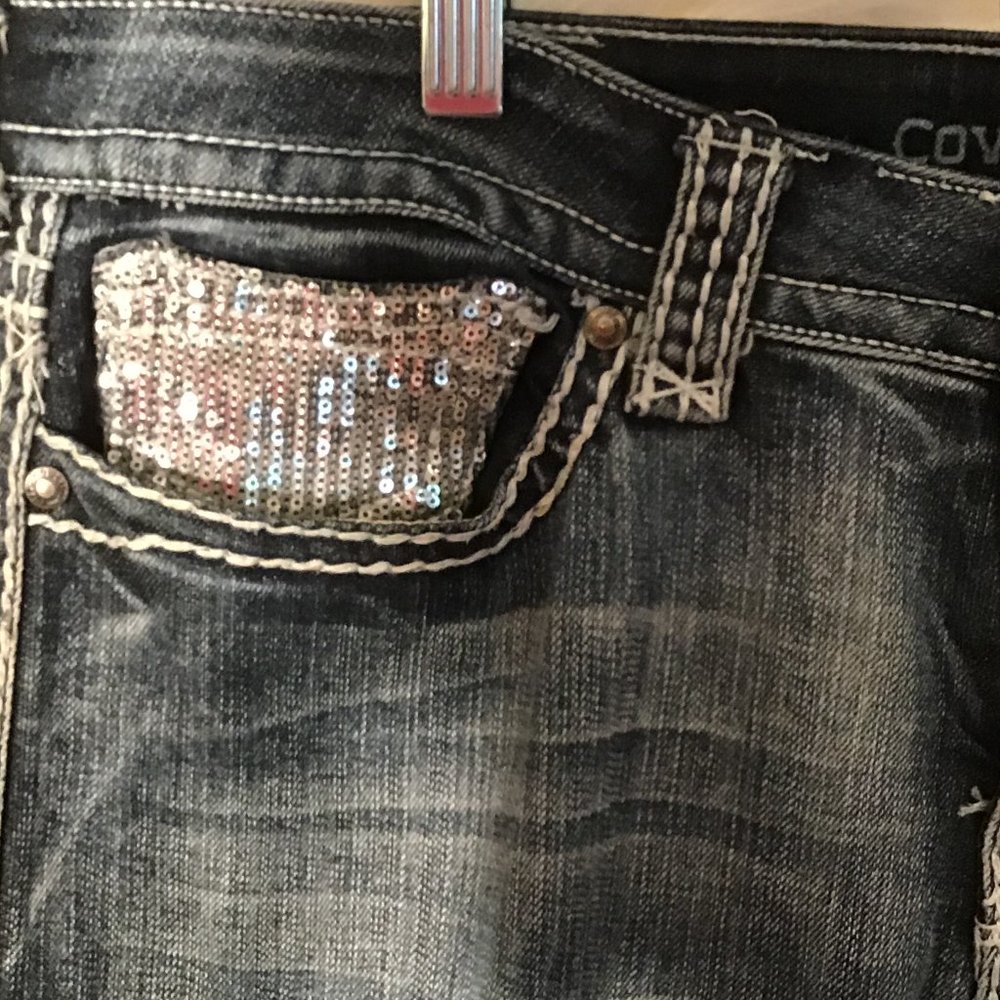 Cowgirl Tuff Women's Sequin Cross Jeans - Picture 4 of 7